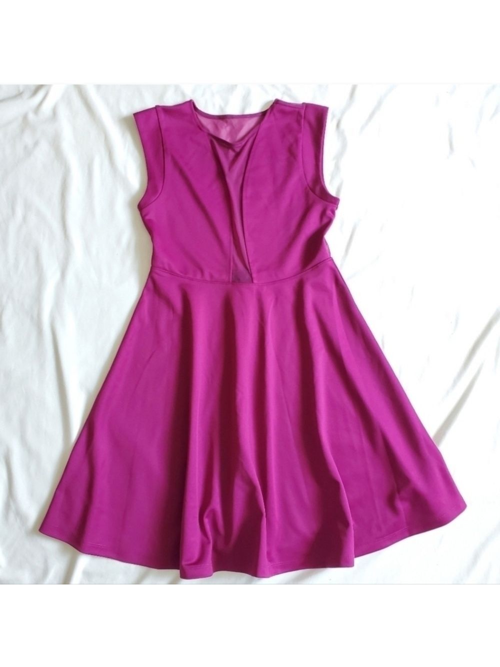Forever 21 Magenta Fit and Flare Skater Dress Small